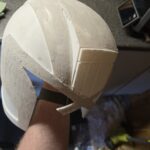 Første test på at lave en hjelm der kan bruges til cosplay
Dette er fra Judge Dredd
Her er den spartlet op